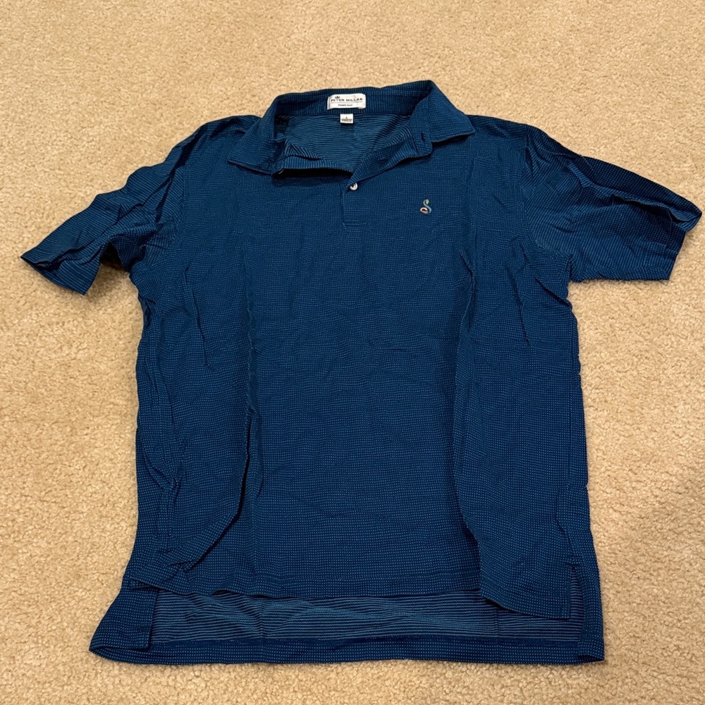 Peter Millar Deep Navy Textured Polo
